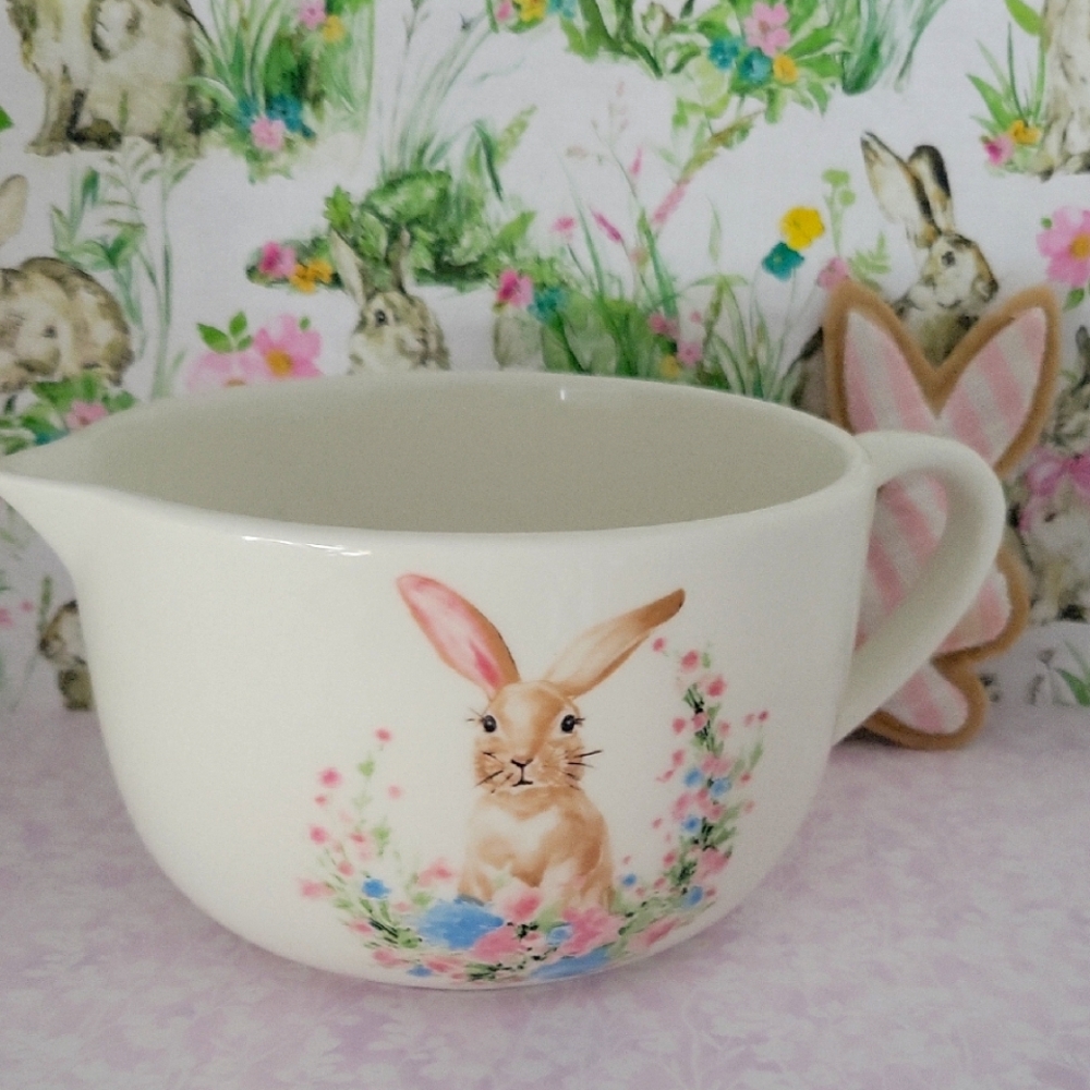 Floral Bunny Ceramic Bowl